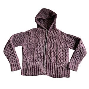 Chunky Cable Knit Wool Blend Hooded Full Zip Cardigan The Better Sweater Alaska